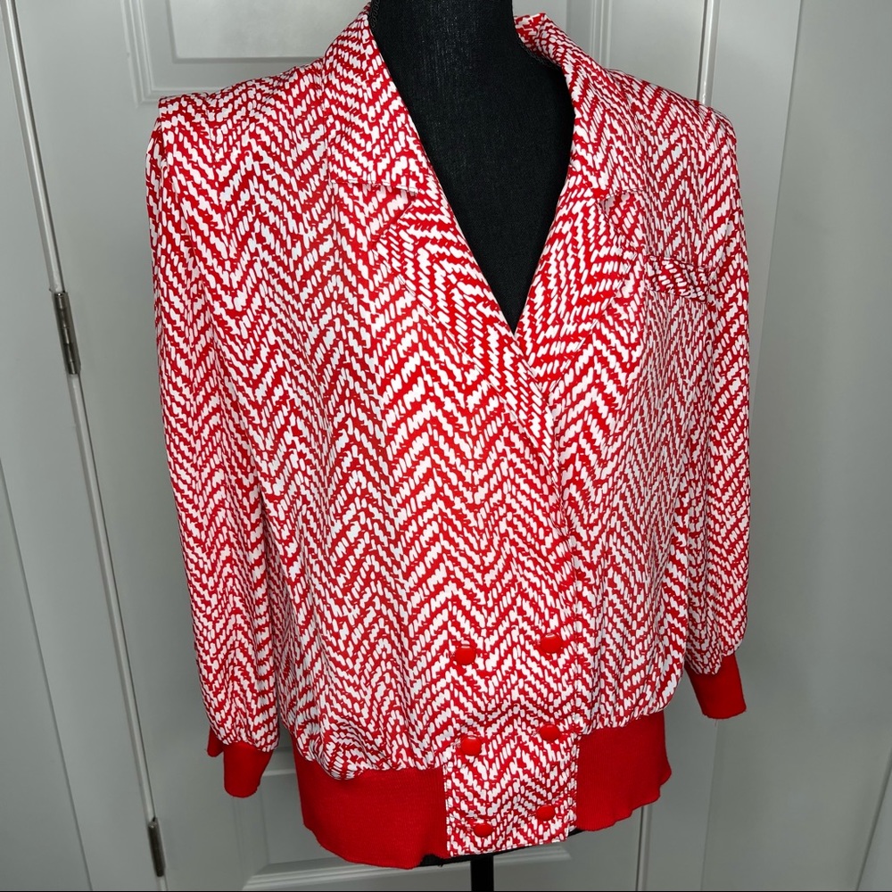 Vintage DG California Red and White Blouse - Picture 3 of 10